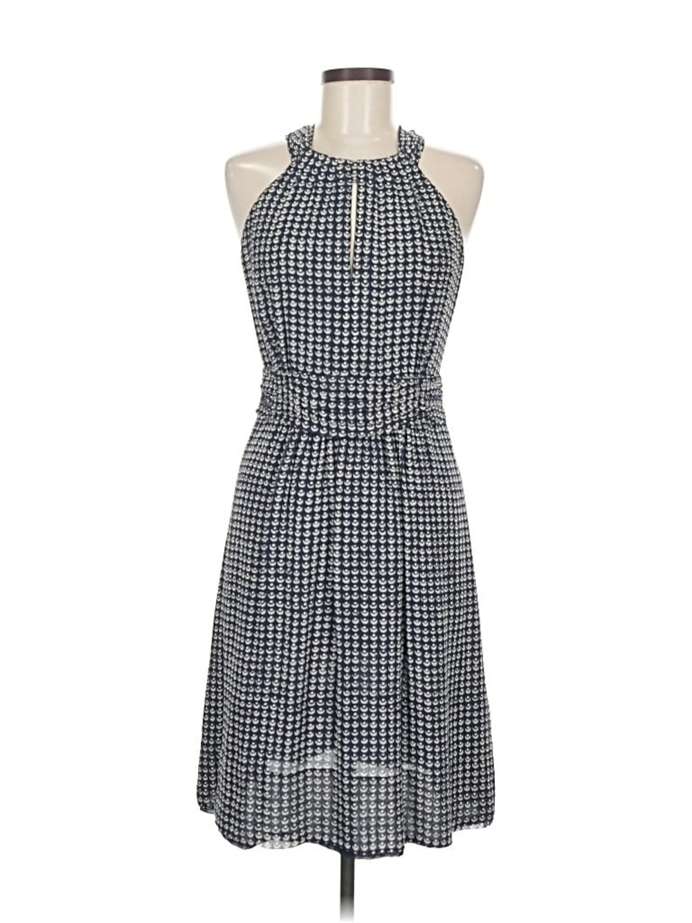 Tory Burch Silk Dress, Navy and Cream,  Size 6